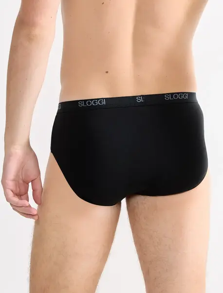 Sloggi 2-pak Basic Midi heren slips - Heup slips mannen - Katoenen onderbroek - Sloggi heren ondergoed