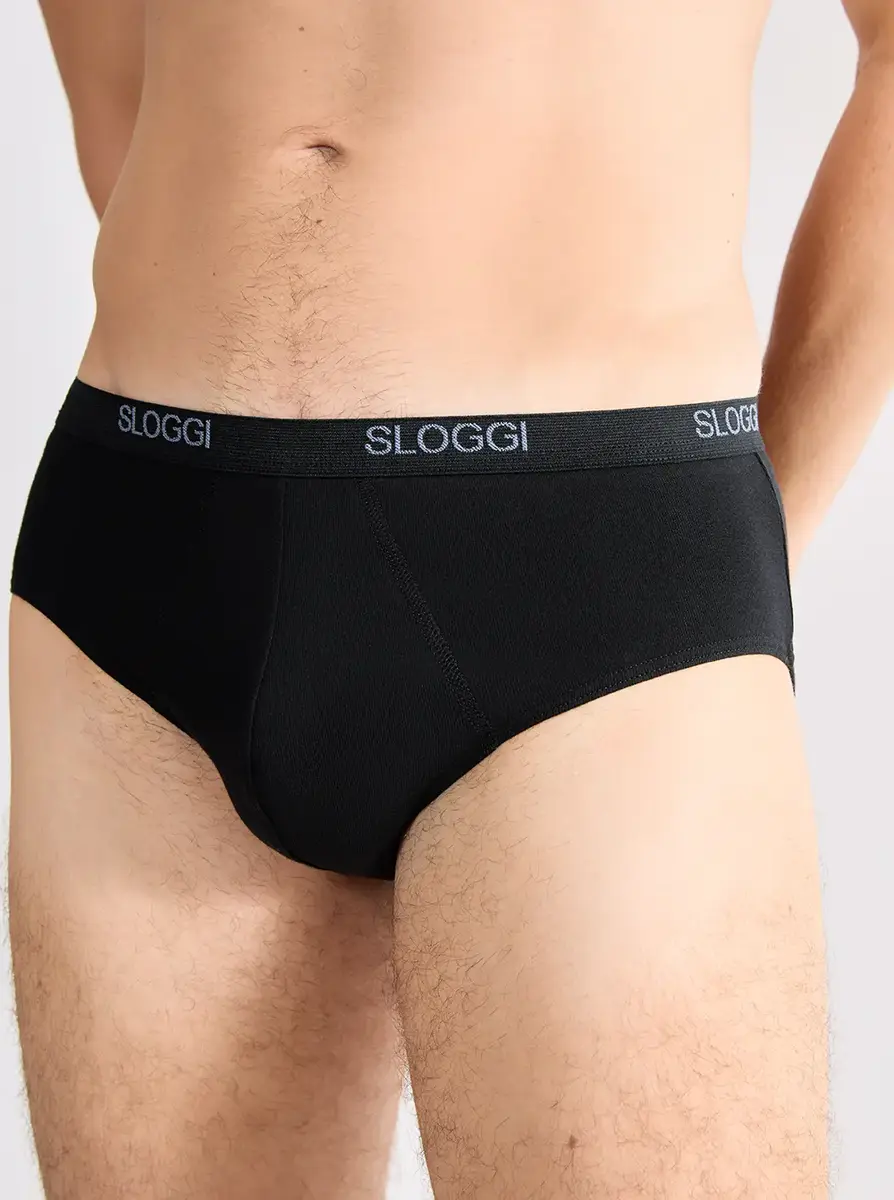 Sloggi 2-pak Basic Midi heren slips - Heup slips mannen - Katoenen onderbroek - Sloggi heren ondergoed Sloggi 2-pak Basic Midi heren slips - Heup slips mannen - Katoenen onderbroek - Sloggi heren ondergoed