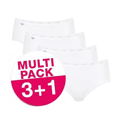 Sloggi 4-pack Basic Midi - dames heup slips (3+1 Gratis) Sloggi 4-pack Basic Midi - dames heup slips (3+1 Gratis)