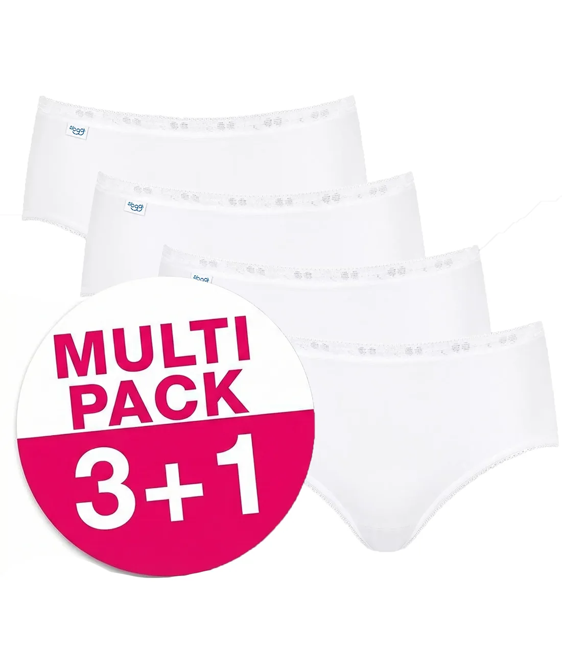 Sloggi 4-pack Basic Midi - dames heup slips (3+1 Gratis)