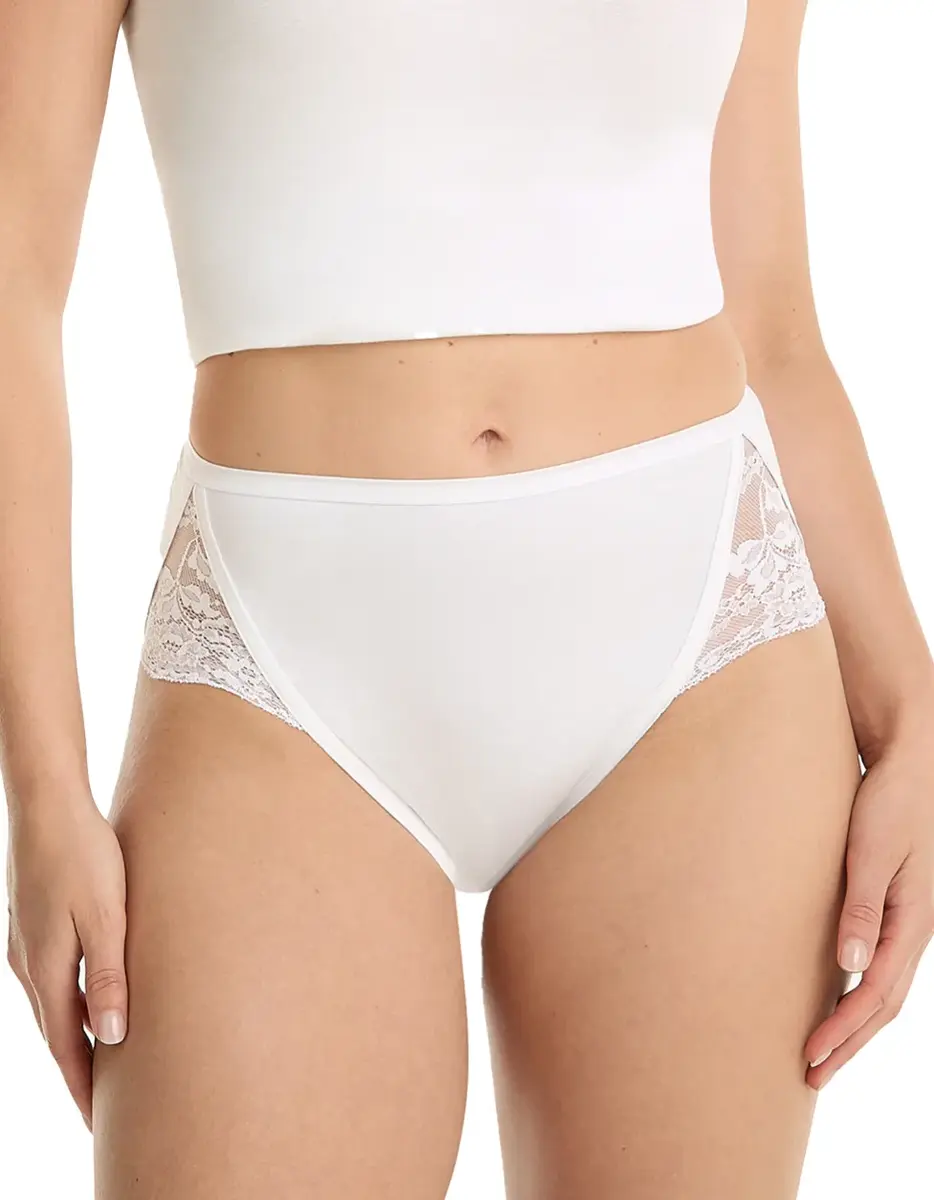 Ten Cate High Leg lace slip dames - Kant - 32292 - Hoog opgesneden kanten dames taille slip - Biologisch katoen - Onderbroek