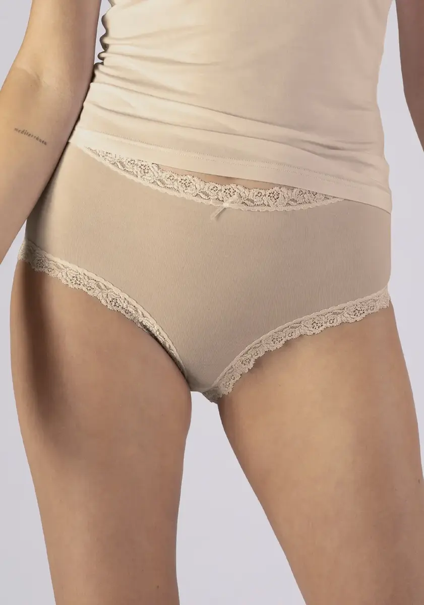 Nina von C 3-pack dames Taille slips - Kanten modal dames onderbroek - Katoenen kruisje Nina von C 3-pack dames Taille slips - Kanten modal dames onderbroek - Katoenen kruisje