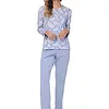 Pastunette dames katoenen pyjama lange mouwen - Blauw