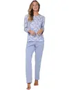 Pastunette dames katoenen pyjama lange mouwen - Blauw