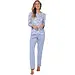 Pastunette dames katoenen pyjama lange mouwen - Blauw - Blauw