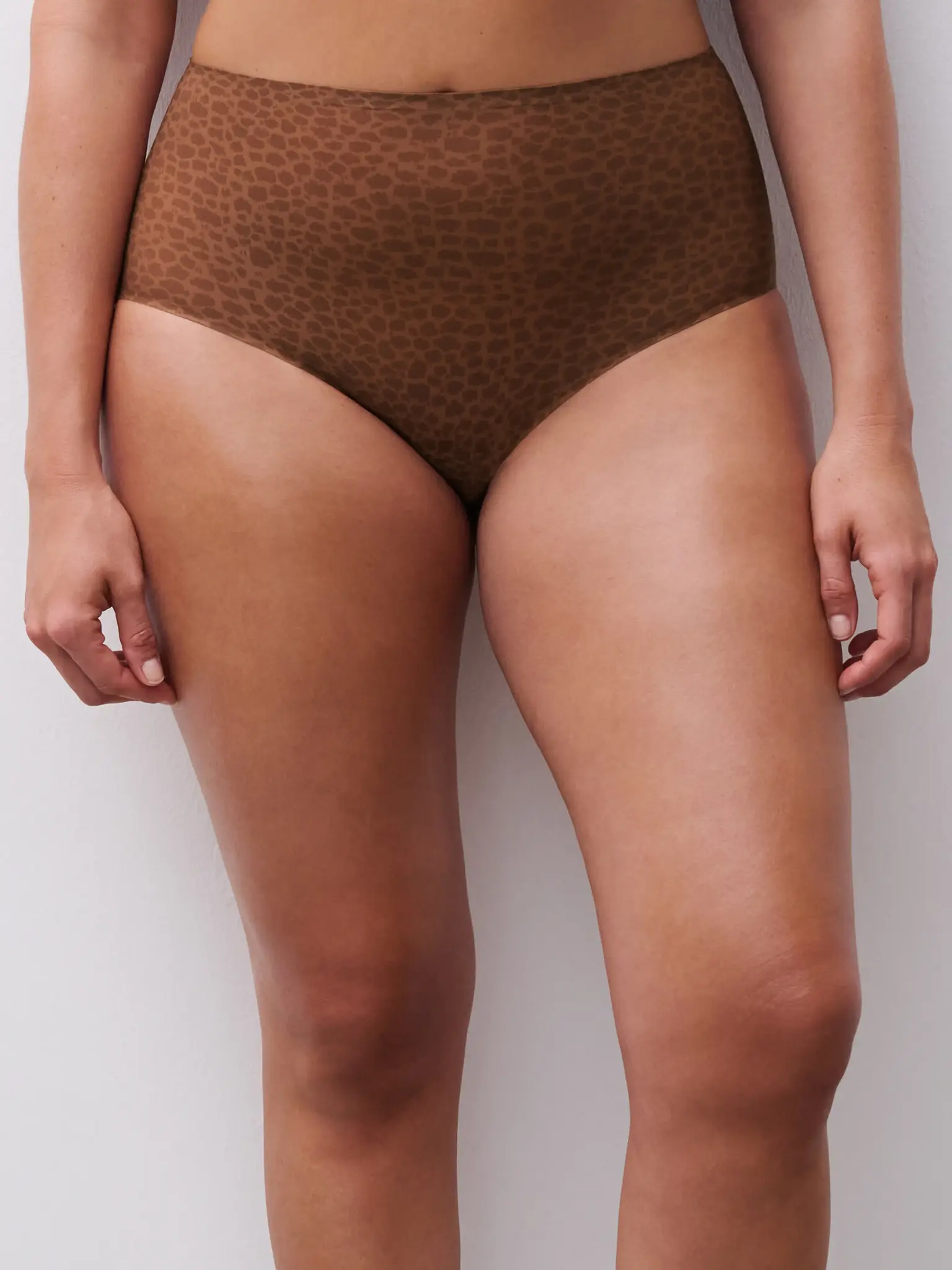 Chantelle naadloze taille slip - Soft Stretch - High waist brief - Wild Brown - Hoge maxi slip - Invisible dames onderbroek -  ondergoed
