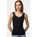Pieces hemdje met kant - Lace Top - Barbera - Viscose kanten onderhemd - Singlet met brede bandjes - Zwart - Huidskleur - Wit - Lingerie top - Zwart
