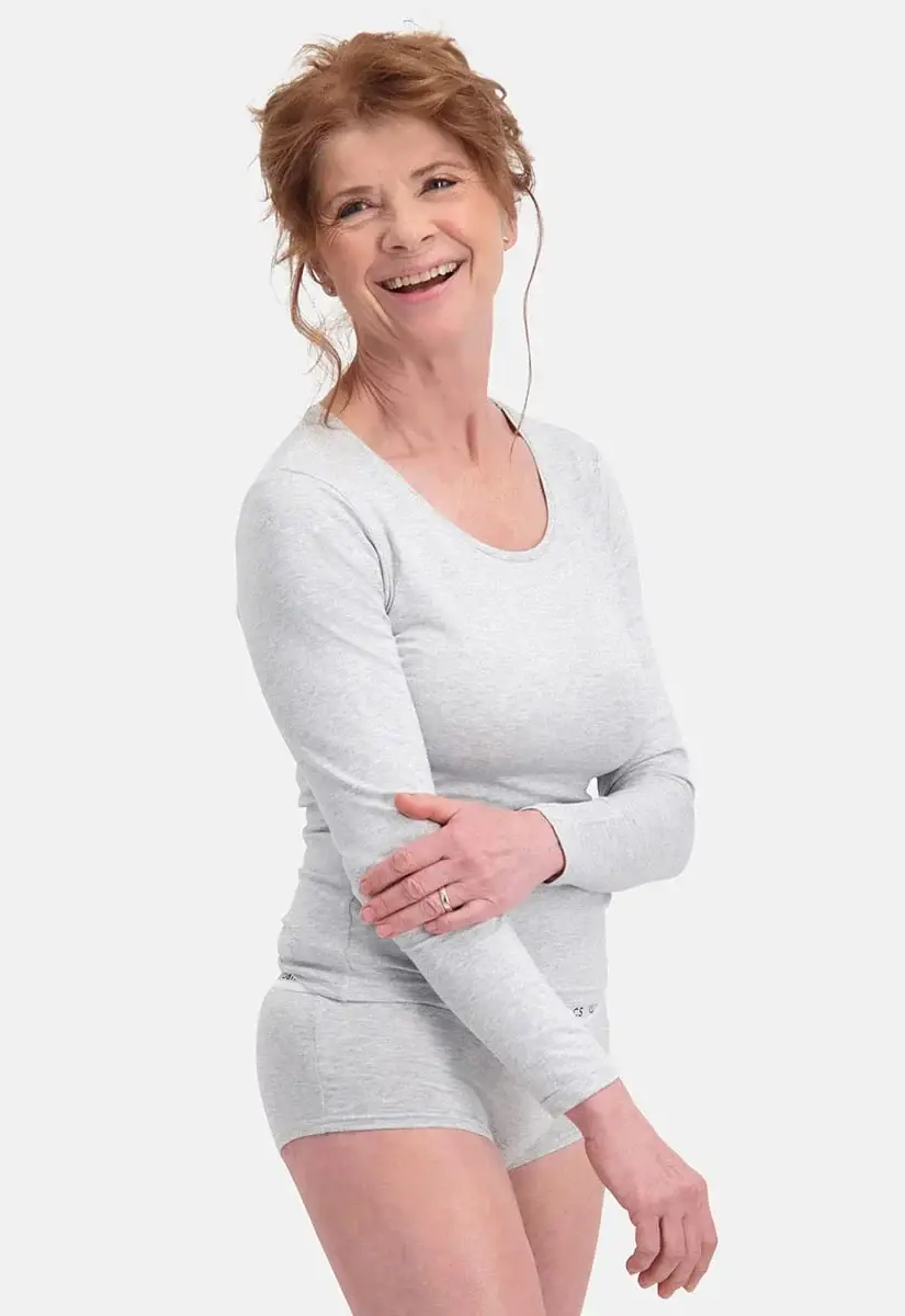 Bamboo Basics 2-pak shirts dames - Lange Mouw - Lara - Bamboe vrouwen ondershirt ronde hals