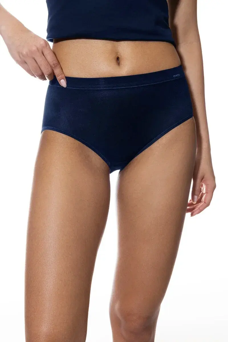 Mey Emotion - dames taille slip viscose - Comfortabele hoge dames onderbroek - Katoenen kruisje