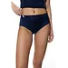 Mey Emotion - dames taille slip viscose - Comfortabele hoge dames onderbroek - Katoenen kruisje - Donkerblauw