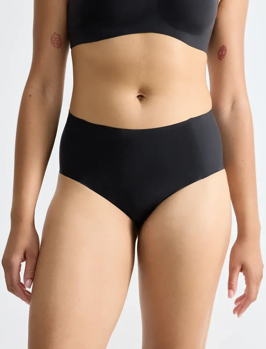 Sloggi Zero Feel taille slip dames 2.0 - High waist - Hoge naadloze dames onderbroek - Katoenen kruisje - Schijnt niet door - Zwart - Huidskleur - Donkerblauw