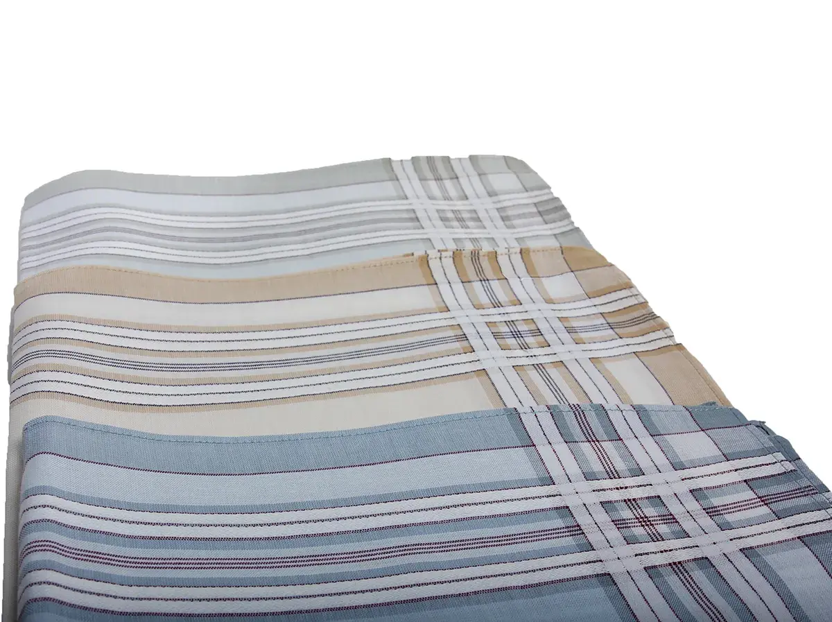 Tiseco 12 stuks Dikke katoenen Heren zakdoeken 1203