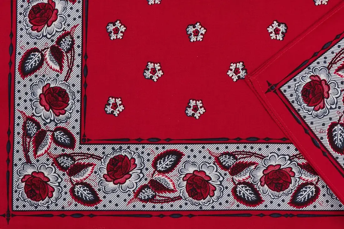 Boerenzakdoek rood Kleine Bloem 55 x 55 cm