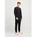 Jack & Jones huispak heren - Loungeset heren - Mannen pyjamapak met lange mouwen - Zwart