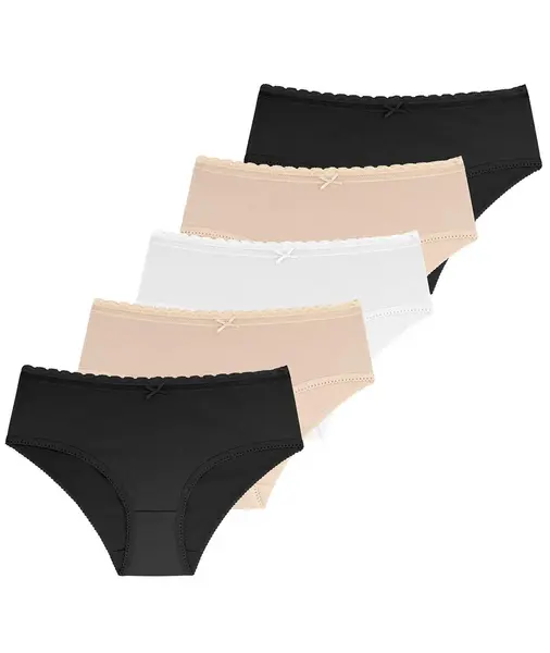 Dorina Dames slip 5-pack Basic Naomi - ondergoed dames - Multipack katoenen vrouwen onderbroeken
