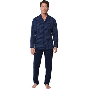 Pastunette Heren Pyjama katoen met knoopsluiting - Donkerblauw