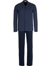 Pastunette Heren Pyjama katoen met knoopsluiting - Donkerblauw
