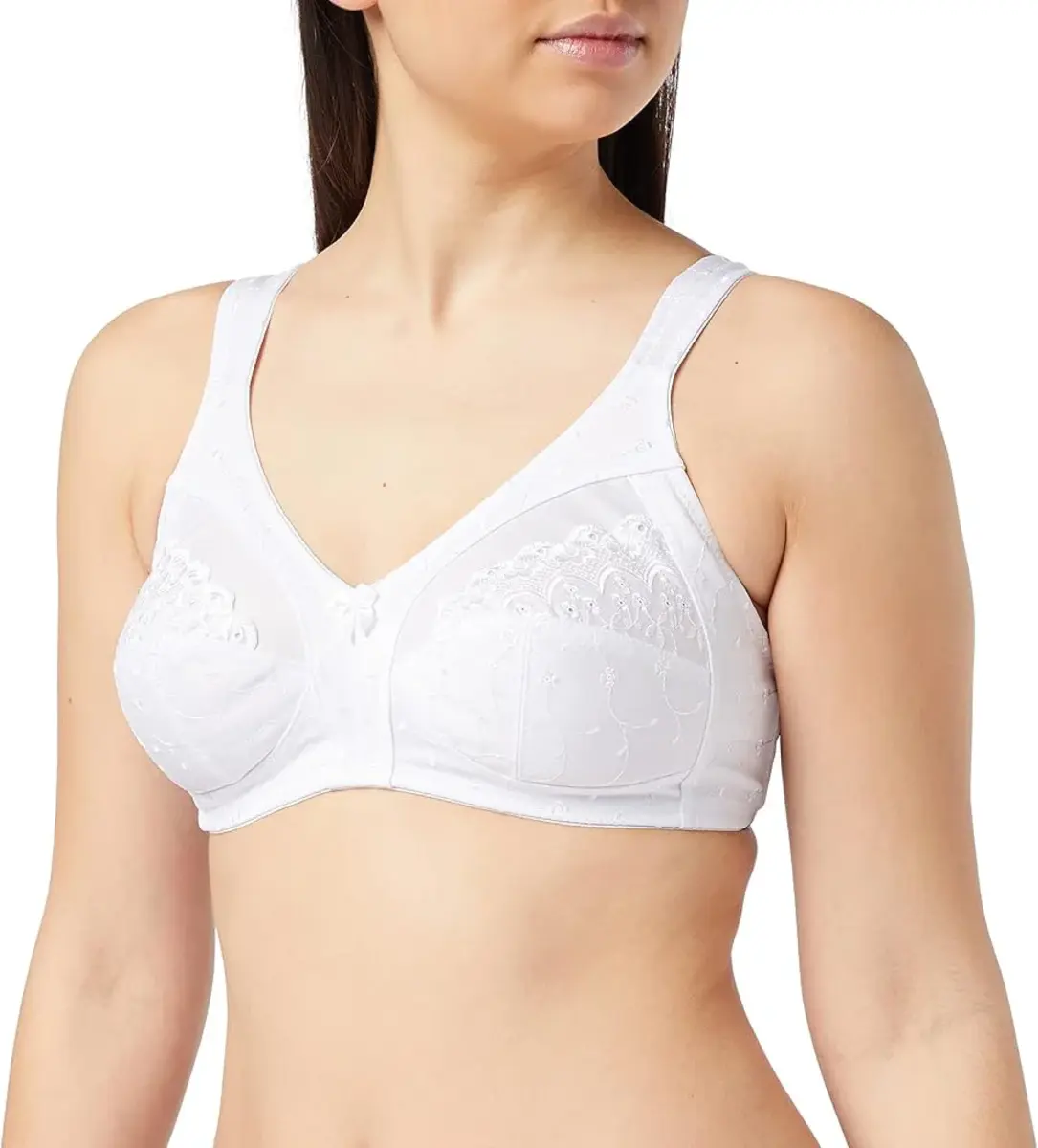 Sassa Mode soft Bh zonder beugel - 12906 - Brede bandjes - bh Grote maten - Wit - Huidskleur Sassa Mode soft Bh zonder beugel - 12906 - Brede bandjes - bh Grote maten - Wit - Huidskleur