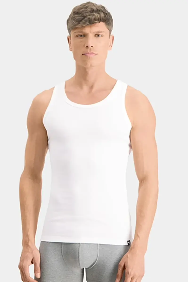 Puma 2-Pack heren hemden - Basic Tanktop - Katoenen onderhemd slim fit - Ronde hals - Zonder mouwen Puma 2-Pack heren hemden - Basic Tanktop - Katoenen onderhemd slim fit - Ronde hals - Zonder mouwen