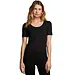 Ten Cate thermo shirt dames korte mouw - Warm thermo ondergoed dames - Diepe hals - Zwart