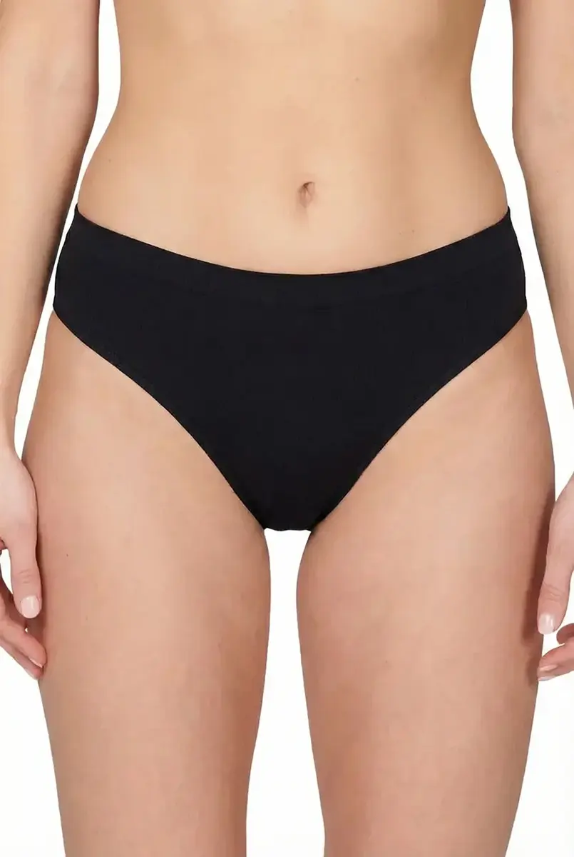 Perini naadloos ondergoed dames heupslip  - elastisch katoenen dames onderbroek - Zwart - Wit