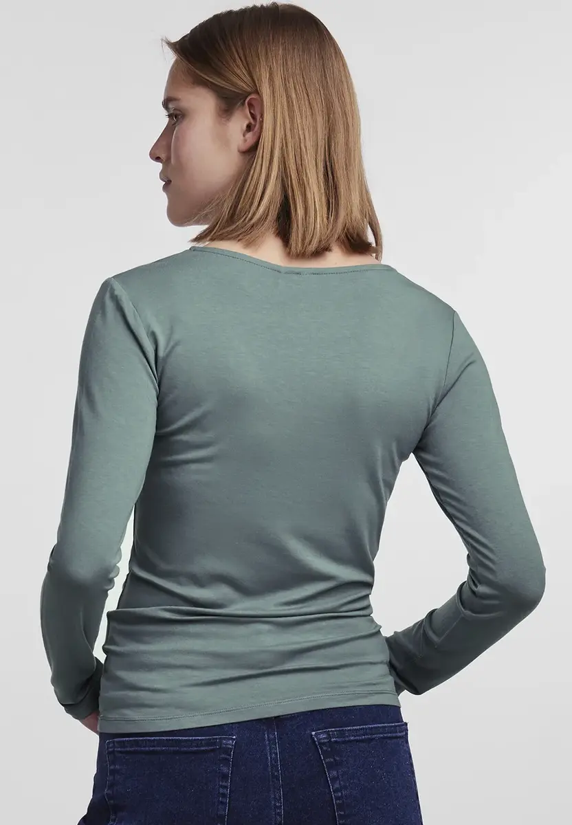 Pieces dames shirt Kant lange mouw - Barbera - Kanten dames ondershirt - Viscose Pieces dames shirt Kant lange mouw - Barbera - Kanten dames ondershirt - Viscose