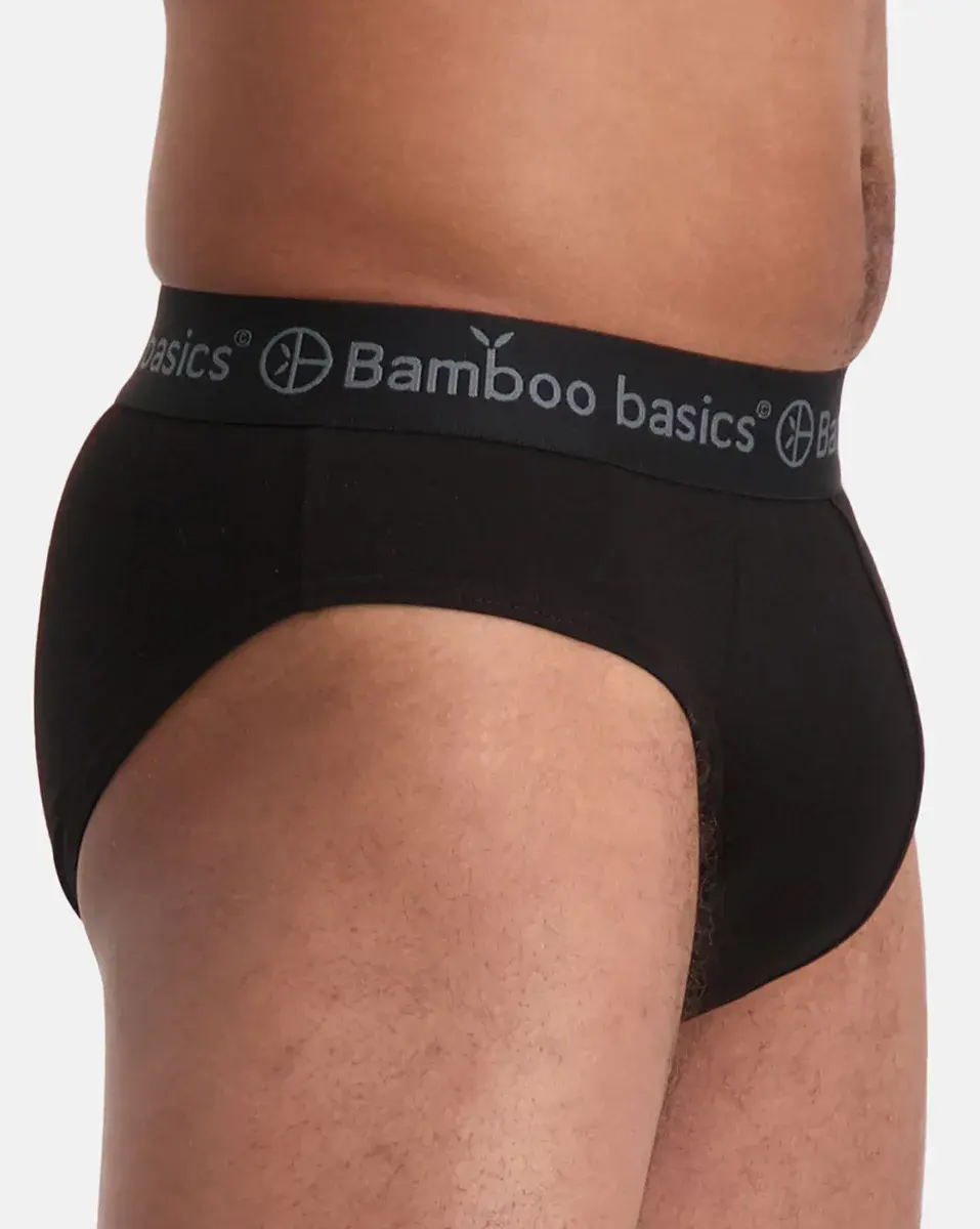 Bamboo Basics 3-pak heren slips - James - Zwart bamboe heren slip met elastische band Bamboo Basics 3-pak heren slips - James - Zwart bamboe heren slip met elastische band