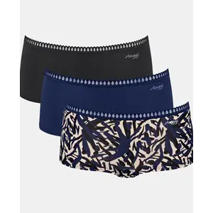 Sloggi 3-pack Crush Go dames boxershorts - Biologisch Katoenen dames onderbroeken - Multipack vrouwen ondergoed