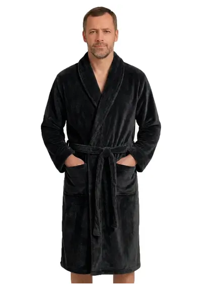 HL-tricot heren Fleece Badjas - Comfort