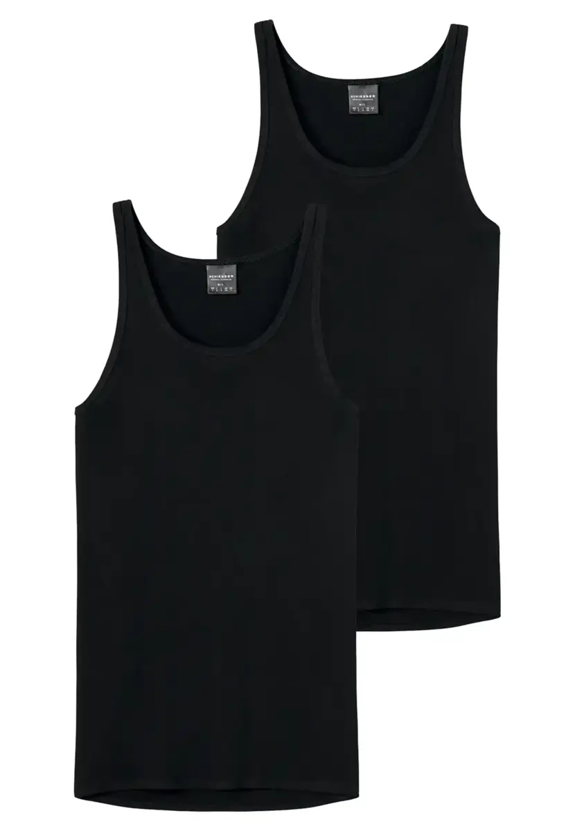 Schiesser 2-pack Classics heren hemden - Mannen singlet - onderhemd - 100% katoen