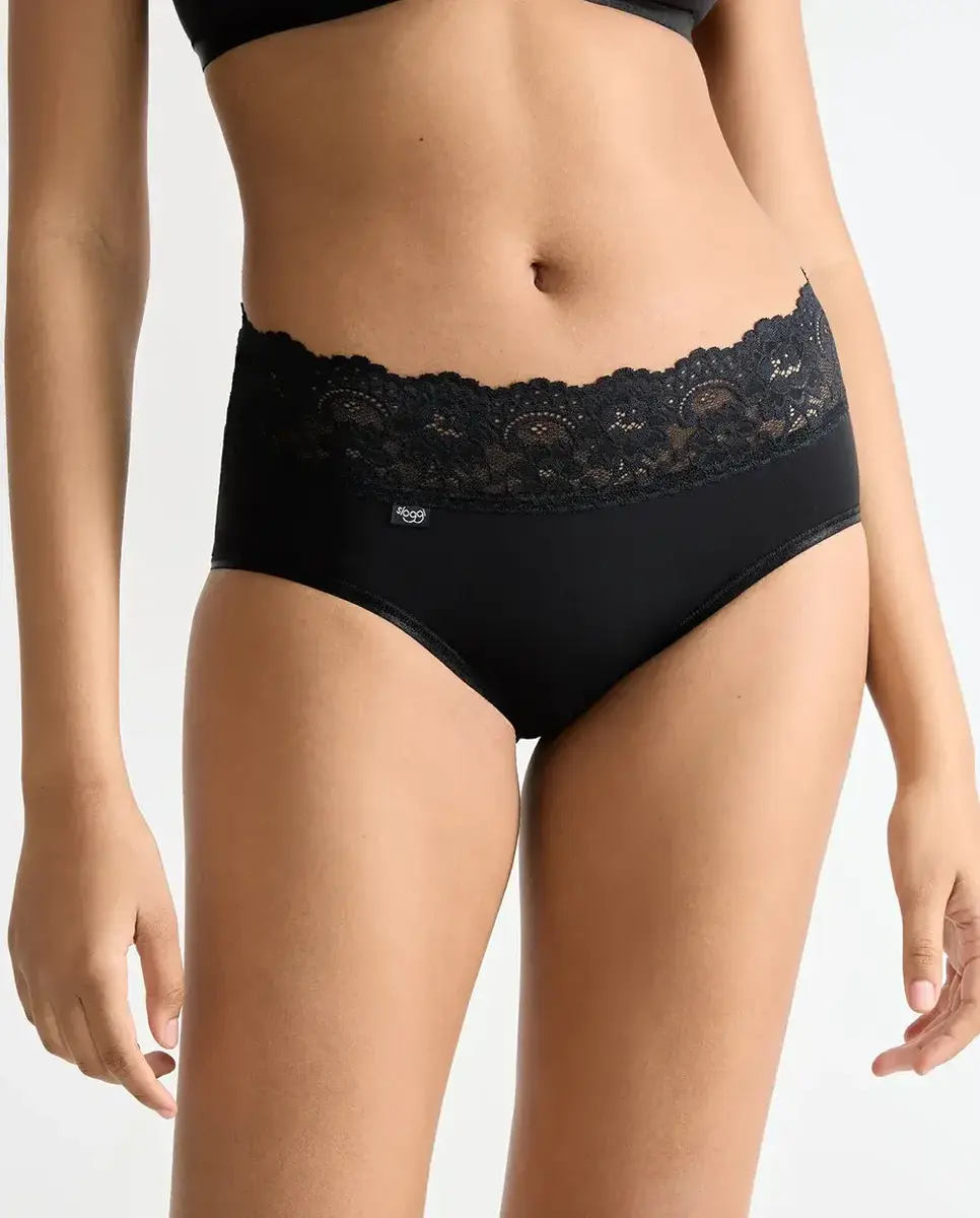 Sloggi Romance Midi - kanten dames heup slip - Microfiber dames onderbroek