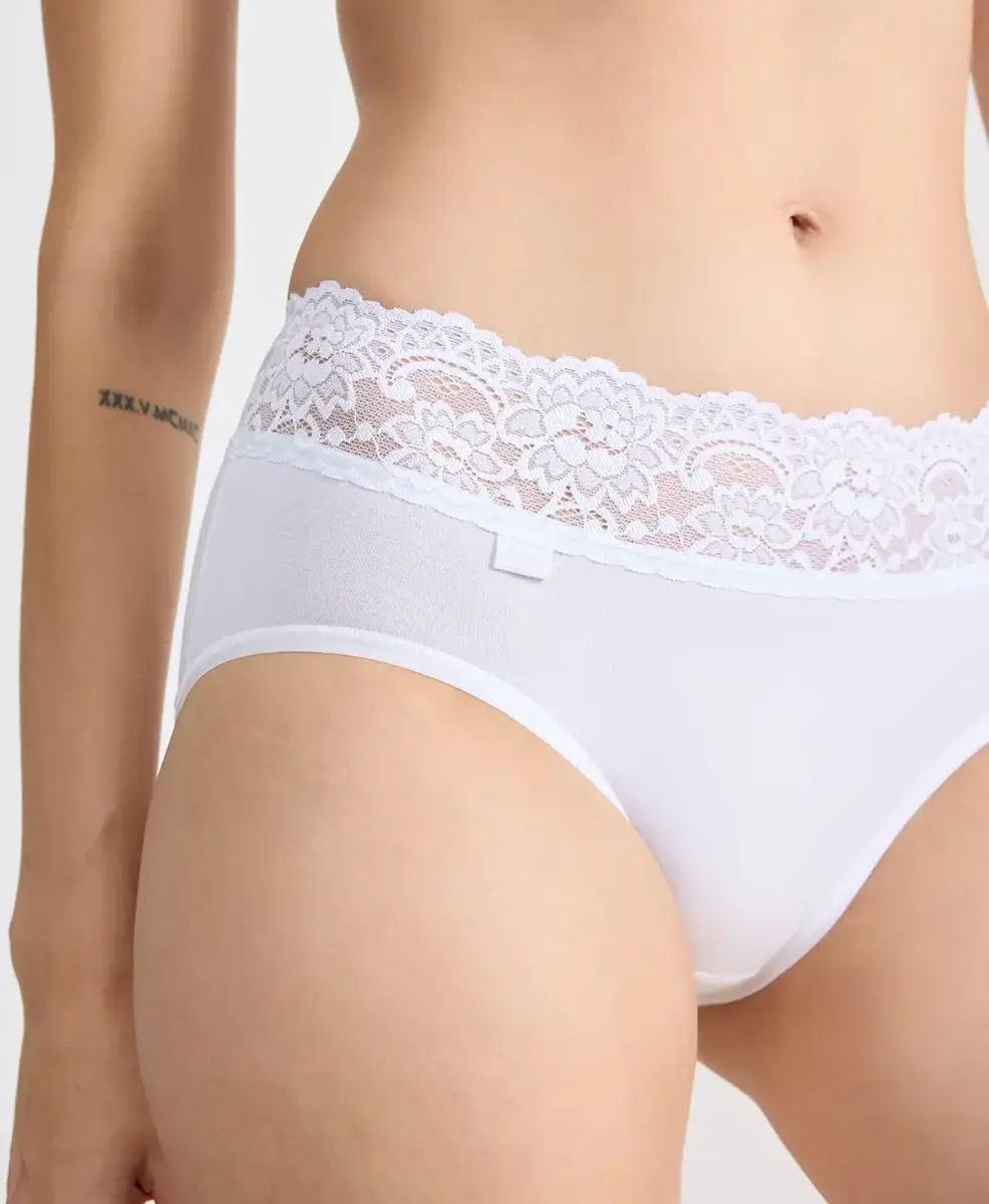 Sloggi Romance Midi - kanten dames heup slip - Microfiber dames onderbroek