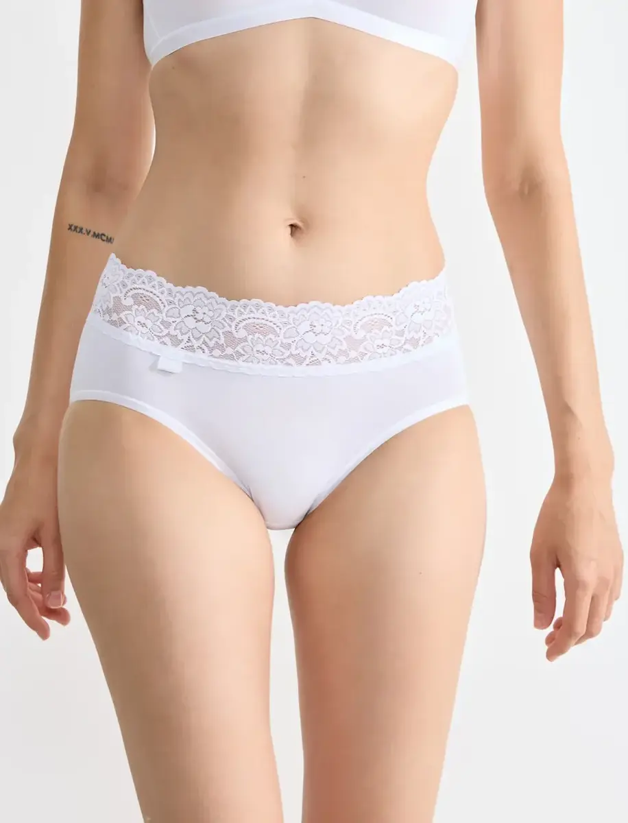 Sloggi Romance Midi - kanten dames heup slip - Microfiber dames onderbroek