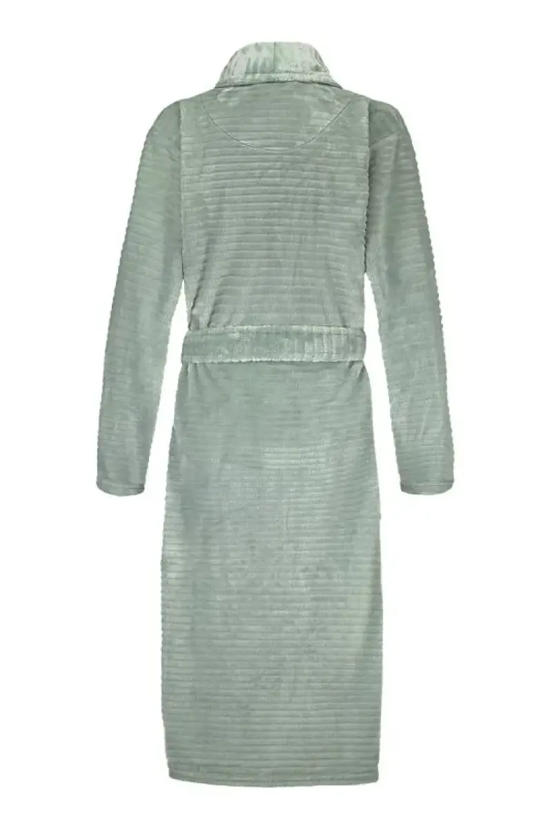 Ten Cate dames badjas Fleece - Minty Green Stipe