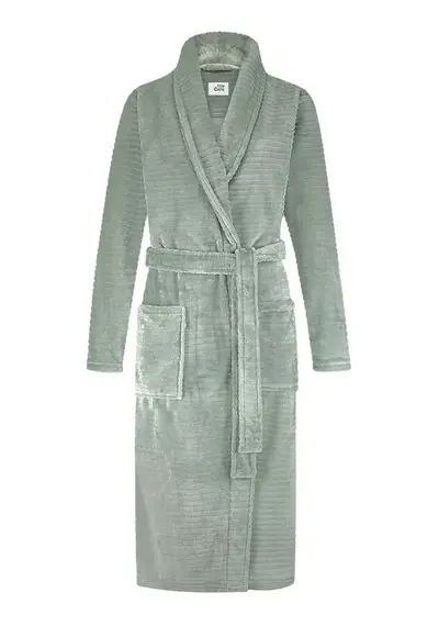 Ten Cate dames badjas Fleece - Minty Green Stipe Ten Cate dames badjas Fleece - Minty Green Stipe