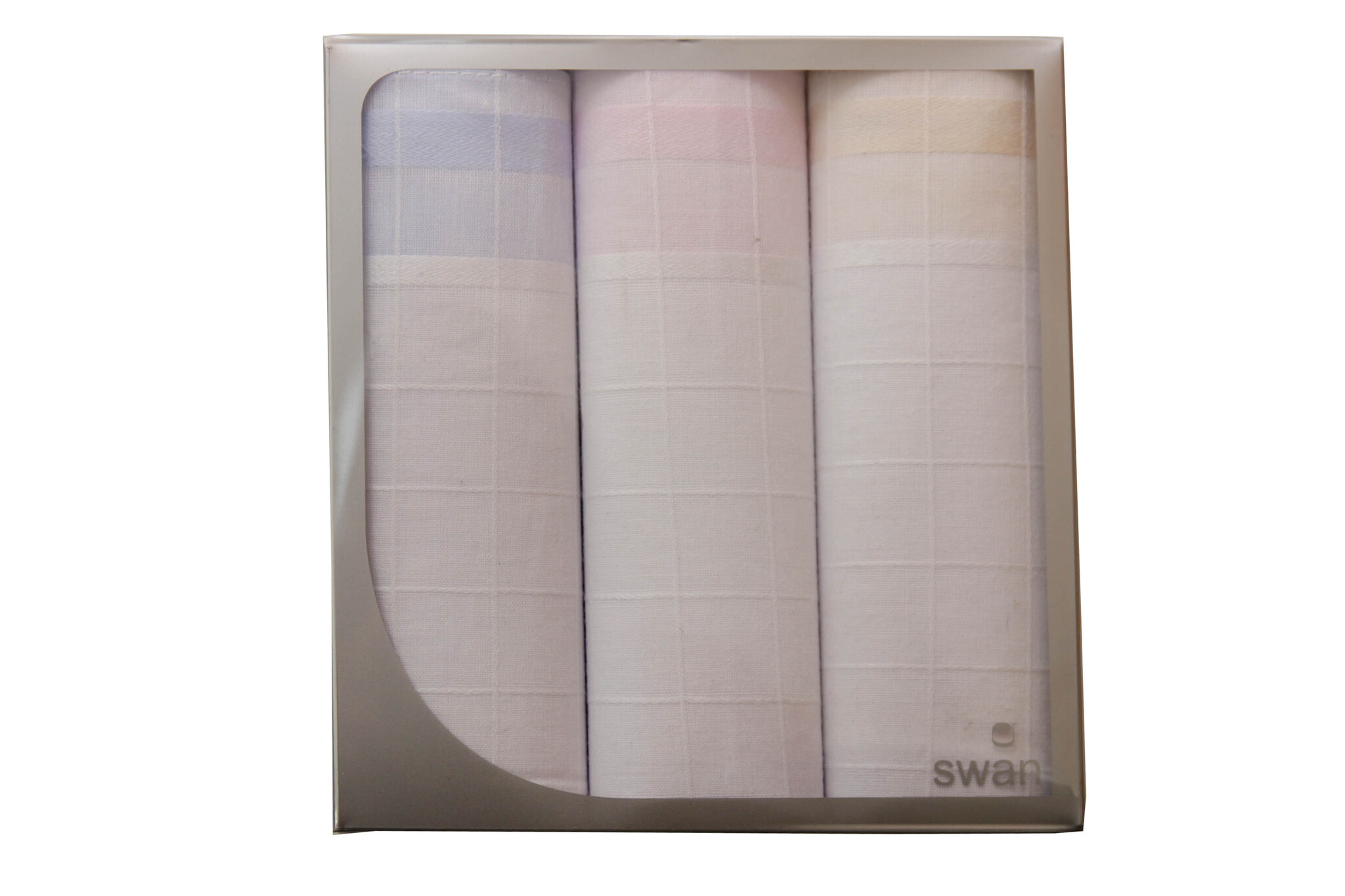 Swan 3 stuks Dames zakdoeken Ruitmotief