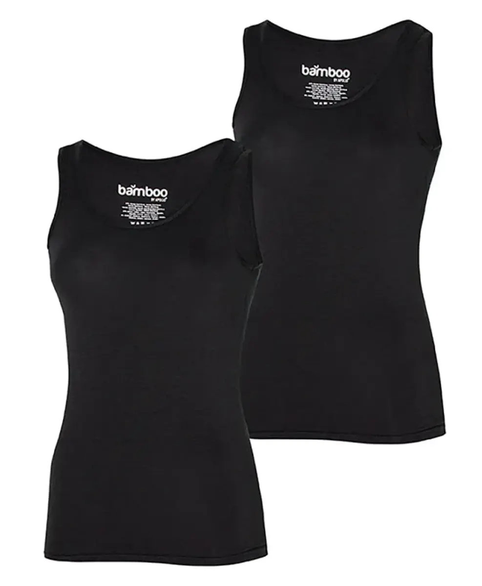 Apollo 2-pack dames hemden bamboe - Onderhemd ronde hals vrouwen - Singlet