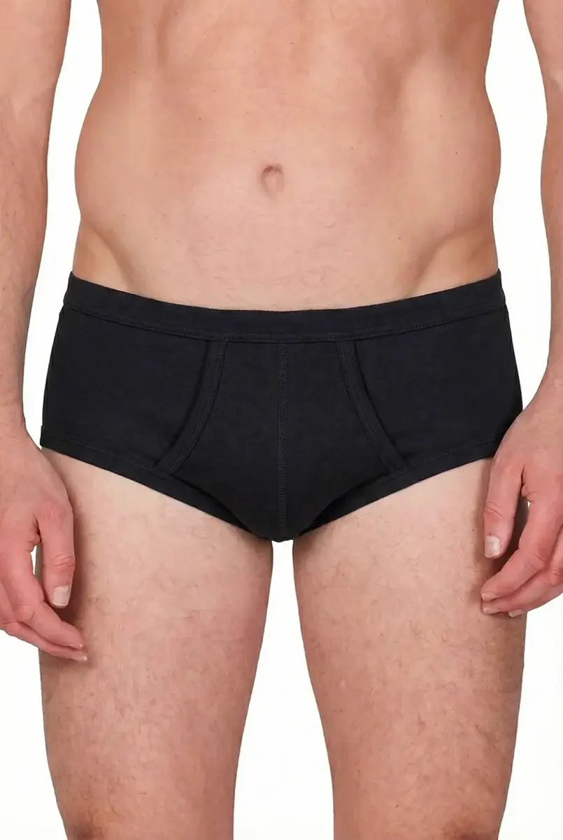 Beeren 2-pak heren slip zwart, M3000 - Met gulp - Ouderwets ondergoed - Beeren ondergoed heren