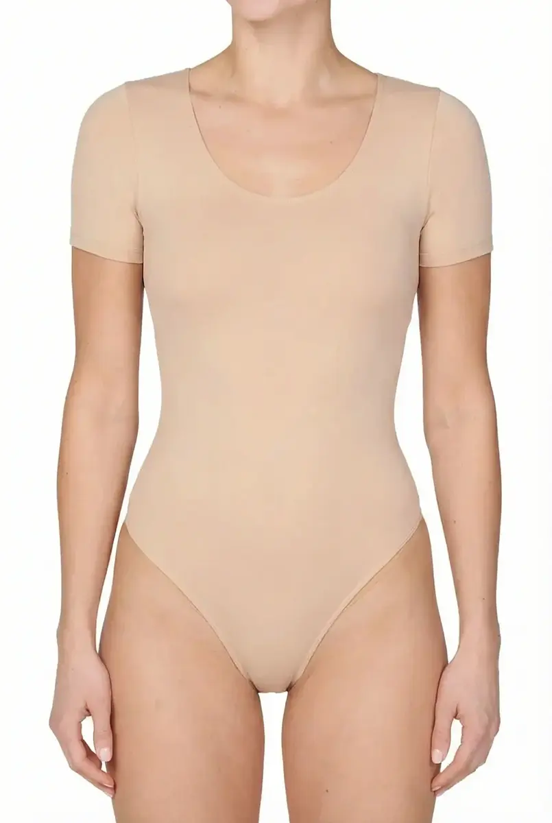 J&C string body-bodystocking korte mouw dames / Ronde hals