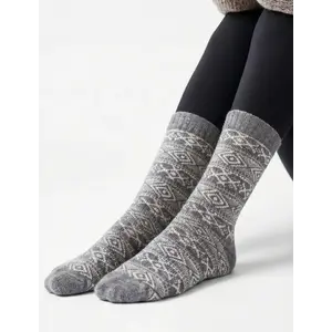 Homesocks bedsokken met wol - Warme huissokken voor de winter - Norwegian winter print - Slaapsokken
