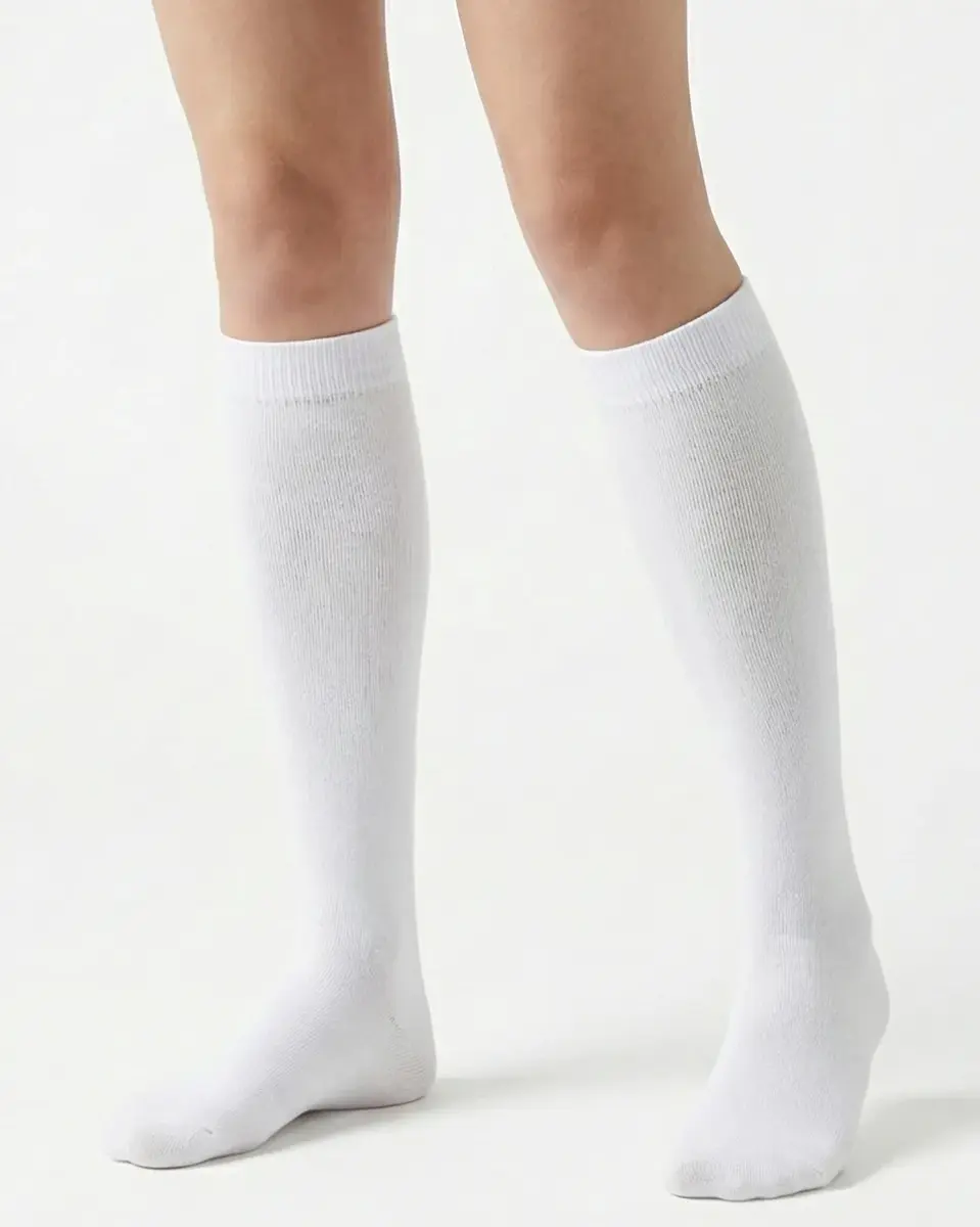 Yellowmoon kinder/dames kniekous 1 paar - Hoge katoeken sokken