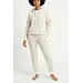 Apollo dames huispak Fleece - Lounge set dames - Zebra - Warm winter pyjamapak - Loungewear dames - Beige