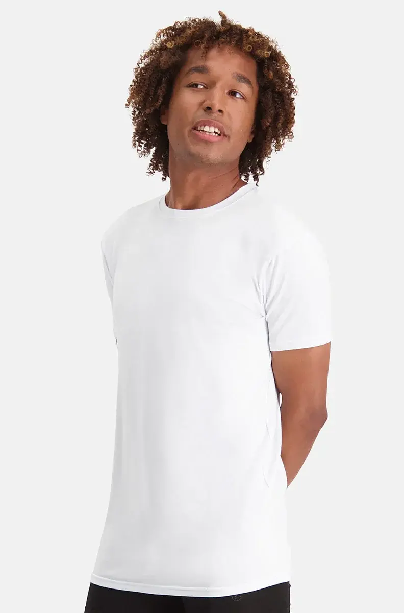 Bamboo Basics 2-pak Extra Lange T-shirts heren - Ruben - Bamboe lange ondershirts voor mannen - Bamboe ondergoed heren Wit en zwart