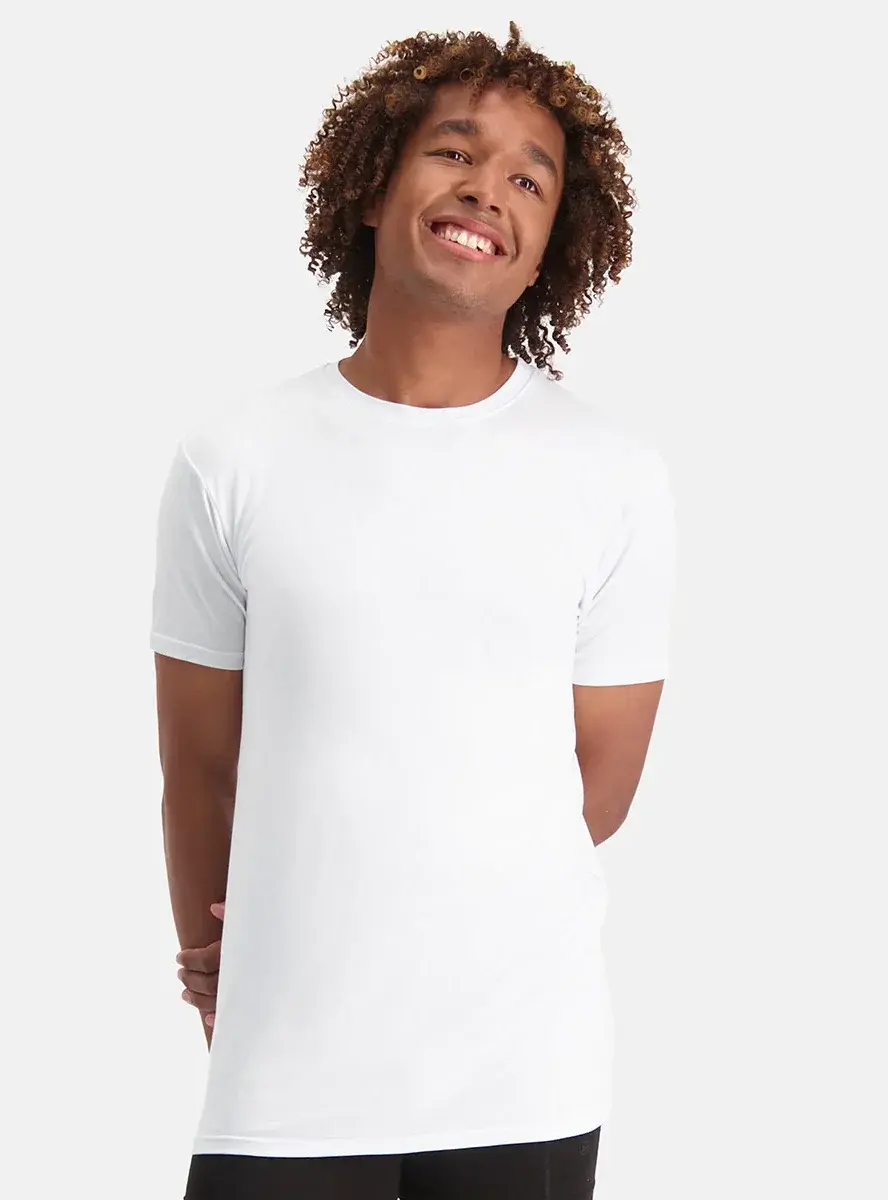 Bamboo Basics 2-pak Extra Lange T-shirts heren - Ruben - Bamboe lange ondershirts voor mannen - Bamboe ondergoed heren Wit en zwart