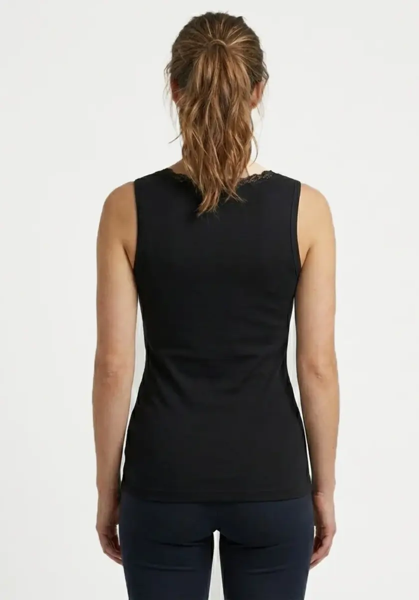 Ten Cate Thermo kanten dames hemd - V-hals - Warm thermisch onderhemd met brede bandjes