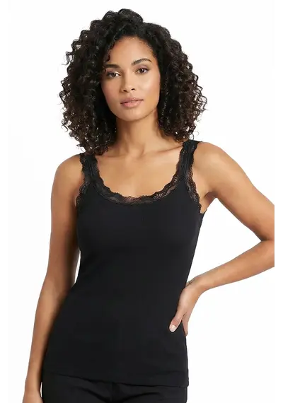 Toker Dames Hemd kant, breed bandje, modal 211/1 Toker Dames Hemd kant, breed bandje, modal 211/1