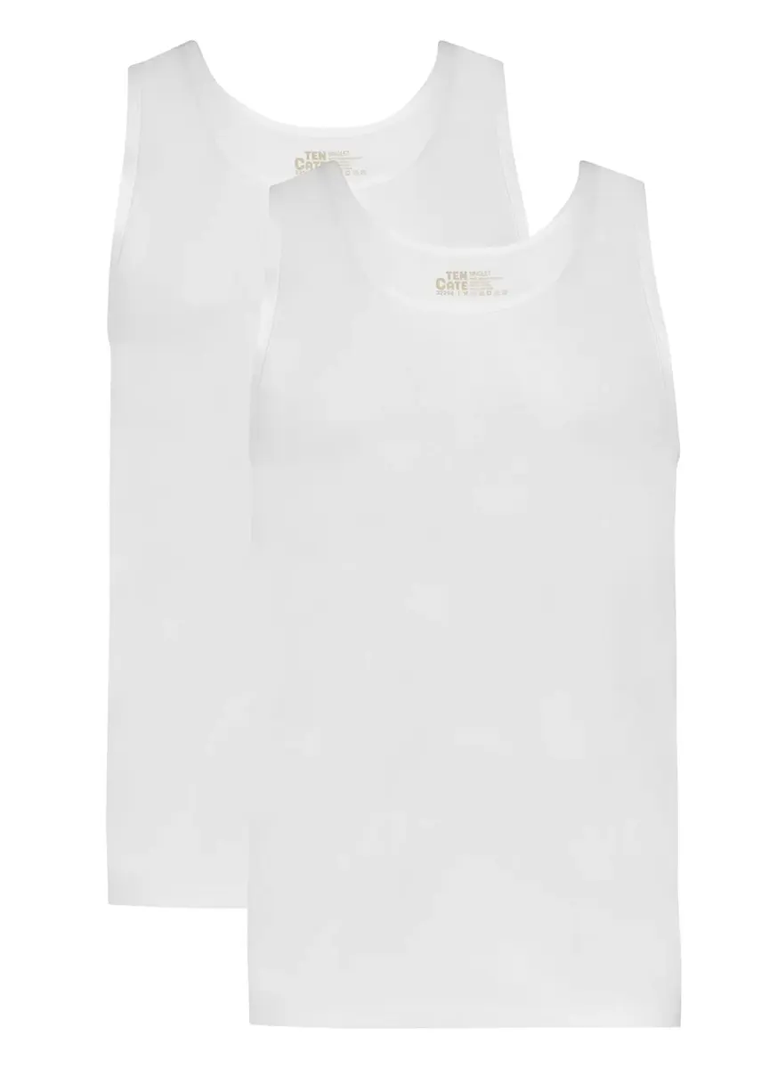 Ten Cate 2-Pack Basics Heren singlet - 32298 - 100% Biologisch katoenen heren onderhemd - heren hemden wit