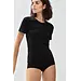 Mey 56201 Emotion dames T-shirt - ronde hals - Vrouwen viscose ondershirt slim Fit - Korte mouwen - Zwart