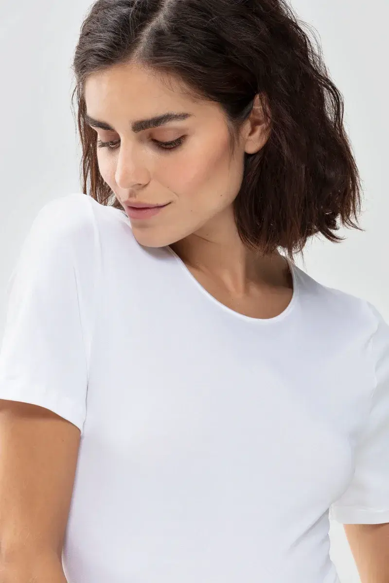 Mey 56201 Emotion dames T-shirt - ronde hals - Vrouwen viscose ondershirt slim Fit - Korte mouwen