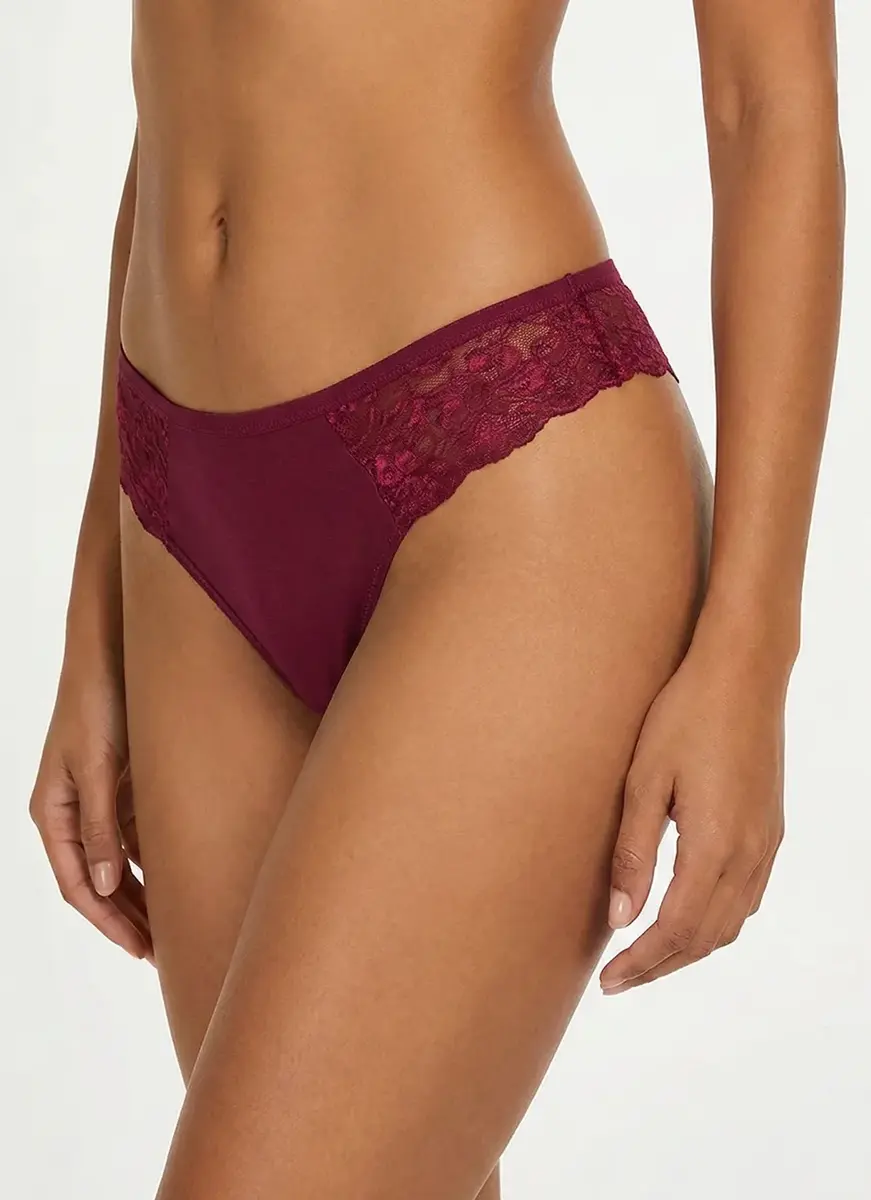 Gaubert 5-pack Kanten Brazilian Slip - Biologisch katoenen onderbroeken - Damesondergoed - Sexy ondergoed